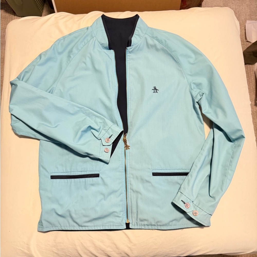 Original Penguin Men's Light and Dark Blue Reversible Jacket